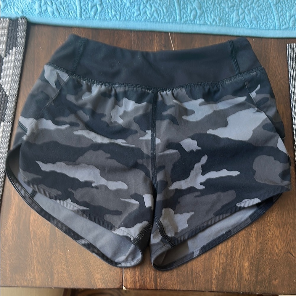 Athleta Black and Gray Athletic Shorts Lightweight Moisture-Wicking